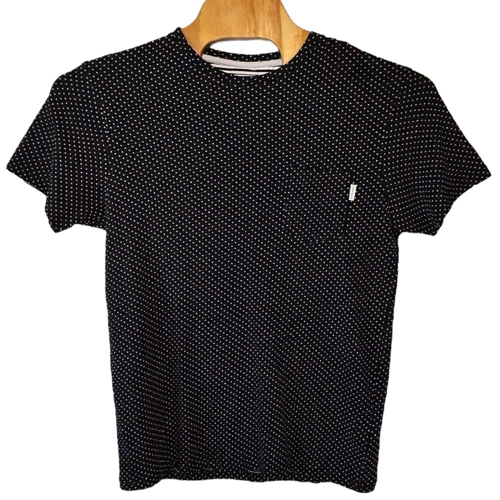 Peter Werth NWT Men’s Short Sleeve Bridger Black Polka Dot Pocket Tee Sz M